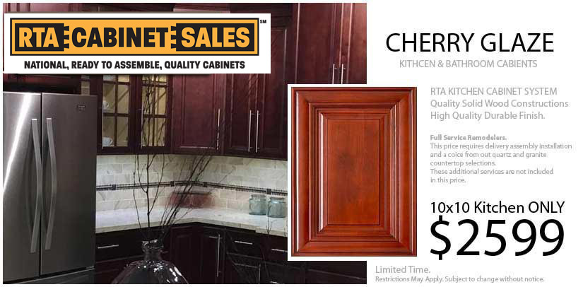 Charleston Cherry Cabinets- RTA Cherry Kitchen Cabinets