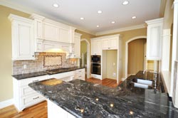 Black Granite kitchen white cabinets - Orange County RTA Cabinet Sales