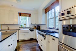 black granite white cabinets Granite kitchen - Orange County Los Angeles CA